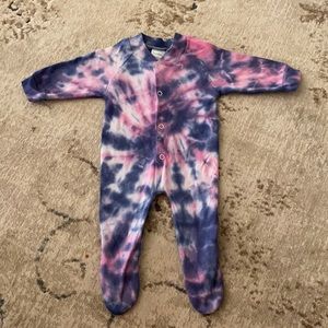 Pink and navy footed pajamas